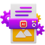 Illustrative folder with gears symbolizing AI-driven text-to-image conversion.