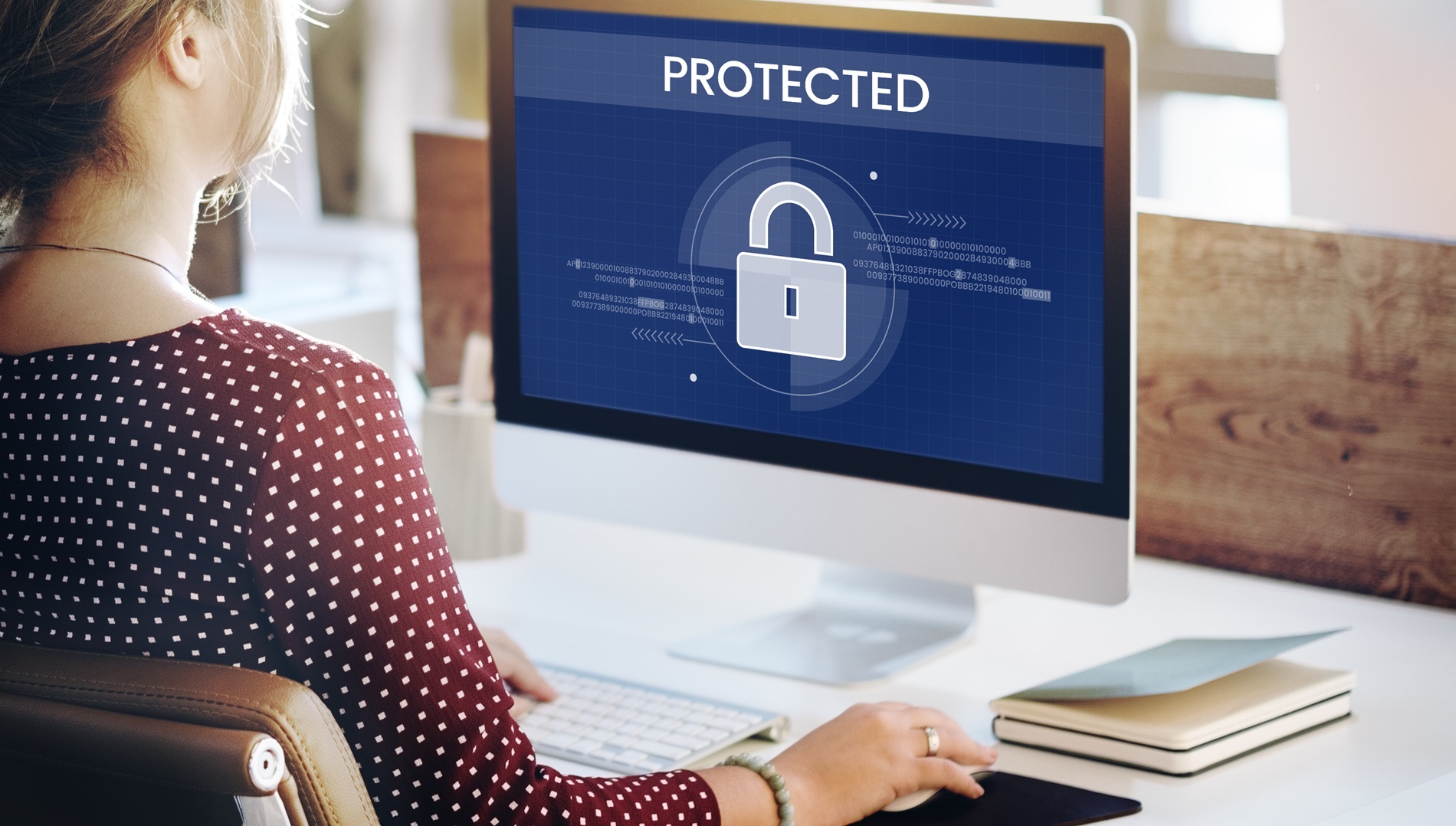 woman-working-computer-network-graphic-overlay-1